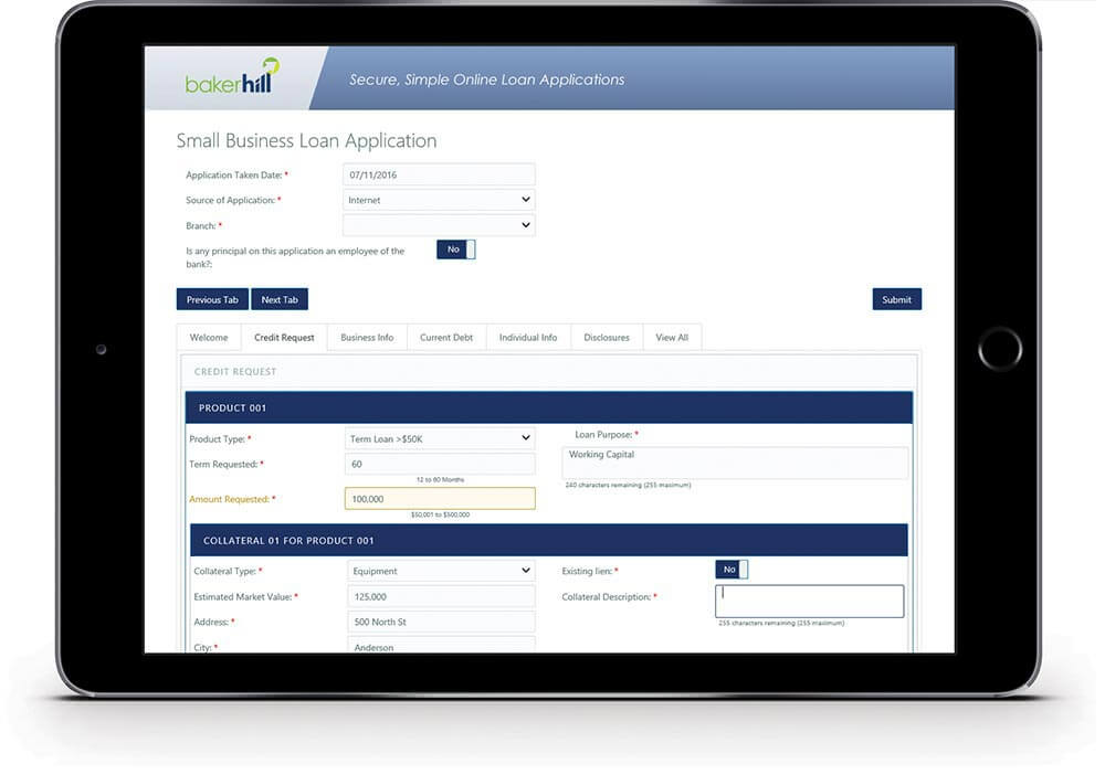 Client Portal | Loan Origination Software | Baker Hill